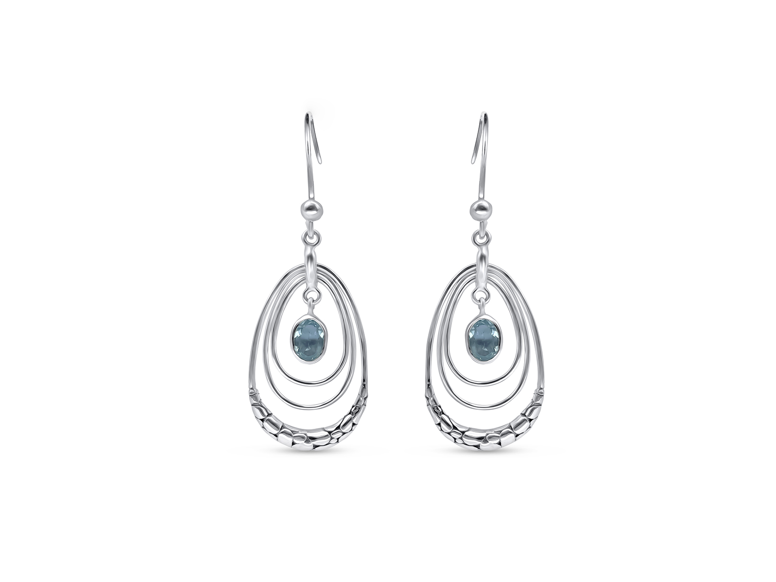 Blue Topaz မိုးစက်နားဆွဲ
