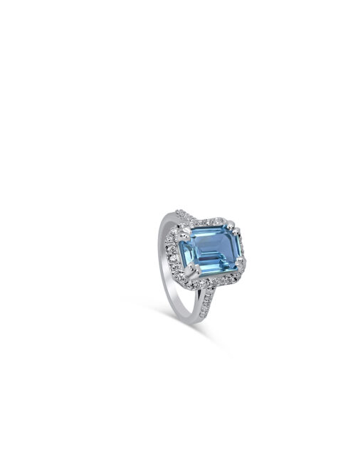 Blue Topaz မြကွက် လက်စွပ်