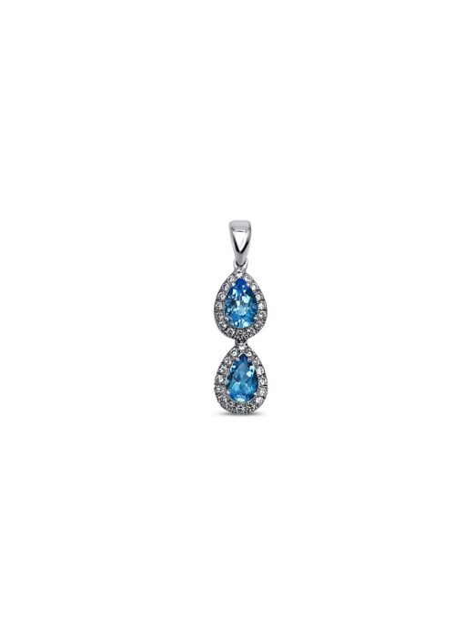 Blue Topaz နှစ်ထပ်ဆွဲသီး
